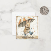 Rhythmen und glückliche Tiere: Kaninchen Mitteilungskarte (Vorderseite/Rückseite Beispiel)