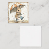 Rhythmen und glückliche Tiere: Kaninchen Mitteilungskarte (Vorne/Hinten)