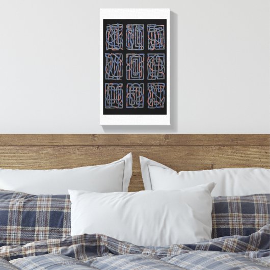 Rhythmic Abstract Interlace Canvas Print Leinwanddruck (Insitu (Schlafzimmer))