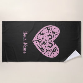 Rhythmic Gymnastics Heart Silhouette Beach Towel Strandtuch