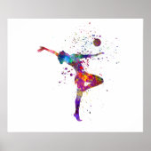 Rhythmic gymnastics in watercolor poster (Vorne)