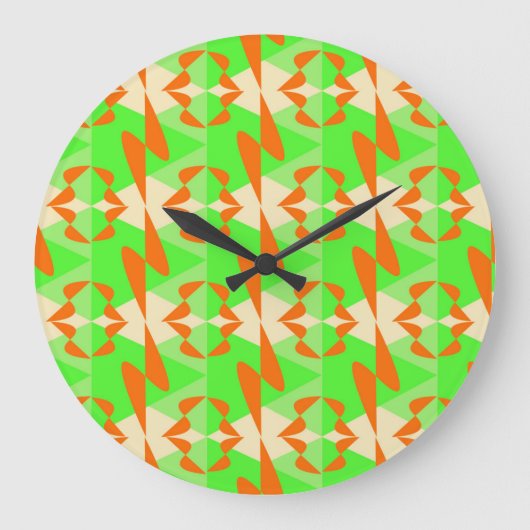 Rhythmic Orange Große Wanduhr (Vorderseite)