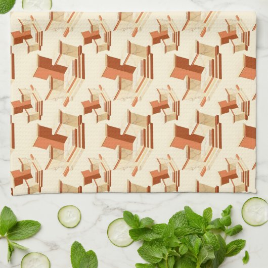 Rhythmic stack of marble pedestals and steps geschirrtuch (Gefaltet)