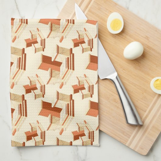 Rhythmic stack of marble pedestals and steps geschirrtuch (Viertel Falte)