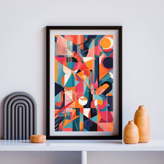 Rhythmische Abmessungen: Abstrakter geometrischer  Poster