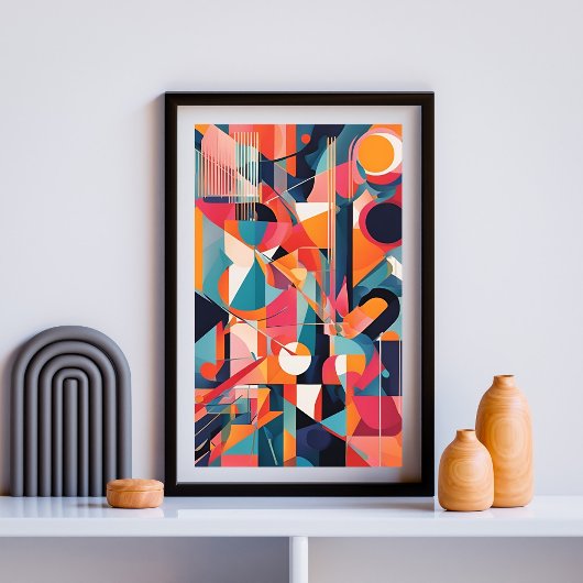 Rhythmische Abmessungen: Abstrakter geometrischer Poster