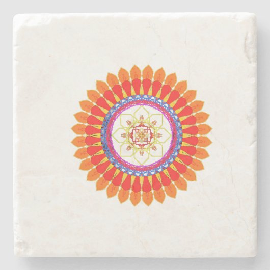 Rhythmische Euphorie-Mandala Steinuntersetzer (Vorderseite)