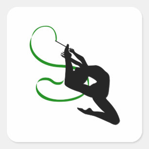 Rhythmische Gymnastik-Band-Tänzer-Silhouette Aufkleber