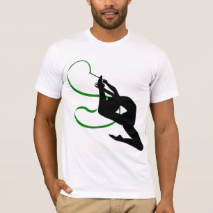 Rhythmische Gymnastik-Band-Tänzer-Silhouette T-Shirt