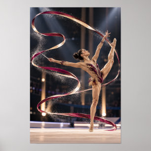 Rhythmische Gymnastik-Band-Tänzerin Elegante Athle Poster