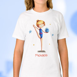 Rhythmische Gymnastik Blauer Leotard Girl T-Shirt