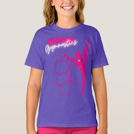 Rhythmische Gymnastik Hot Pink T - Shirt (Vorderseite)