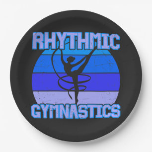 Rhythmische Gymnastik in Blau gestört / Lila Pappteller