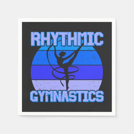 Rhythmische Gymnastik in Blau gestört / Lila Serviette (Vorderseite)