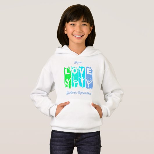 Rhythmische Gymnastik Liebe in Green und Aqua Hoodie (Vorne ganz)