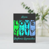 Rhythmische Gymnastik Liebe in Green und Aqua Postkarte (Stehend Vorderseite)