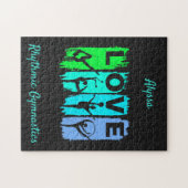 Rhythmische Gymnastik Liebe in Green und Aqua Puzzle (Horizontal)