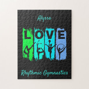 Rhythmische Gymnastik Liebe in Green und Aqua Puzzle