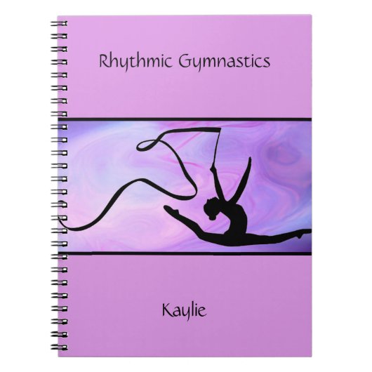 Rhythmische Gymnastik Lila Ribbon-Notebook Notizblock (Vorderseite)