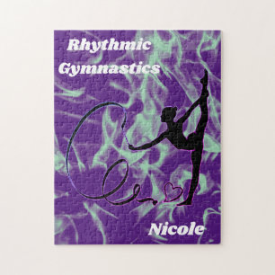 Rhythmische Gymnastik Lila und Mint Wirbel Puzzle