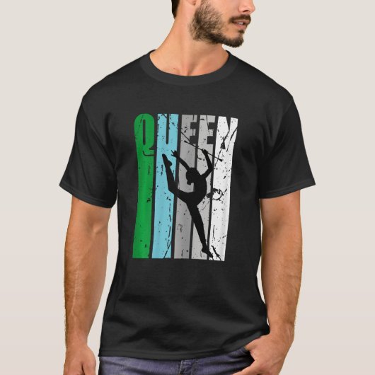 Rhythmische Gymnastik Queen Retro Distressive Gymn T-Shirt (Vorderseite)