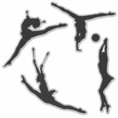 Rhythmische Gymnastik Silhouette Aufkleber (Vorderseite)