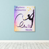 Rhythmische Gymnastik Stretched Canvas Print Leinwanddruck (Insitu (Holzboden))