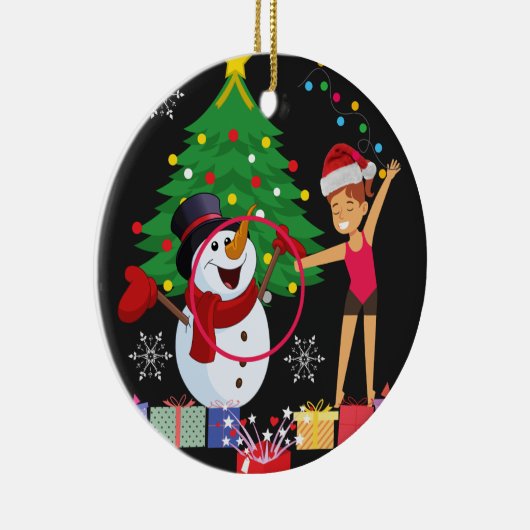 Rhythmische Gymnastik Weihnachtsfeier Keramik Ornament (Rechts)