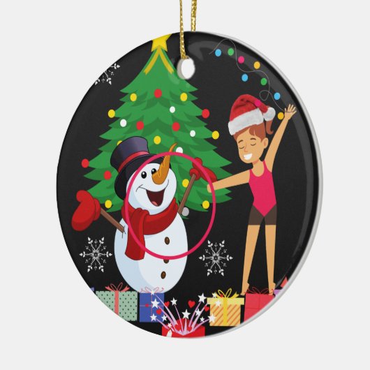 Rhythmische Gymnastik Weihnachtsfeier Keramik Ornament (Links)