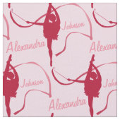 Rhythmische Gymnastmädchen benennen Stoff (Nahaufnahme)