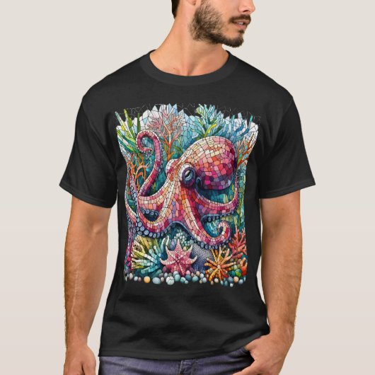 Rhythmischer Oktopus Jamming auf Trommeln T-Shirt (Vorderseite)