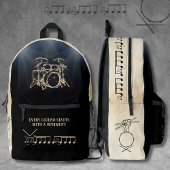 Rhythmischer Schwarzer/Tan Drummer-Backpack Bedruckter Rucksack