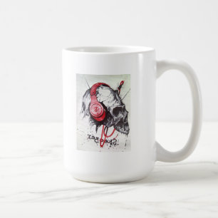 Rhythmischer Totenkopf Roter Kopfhörer Dark Art De Kaffeetasse