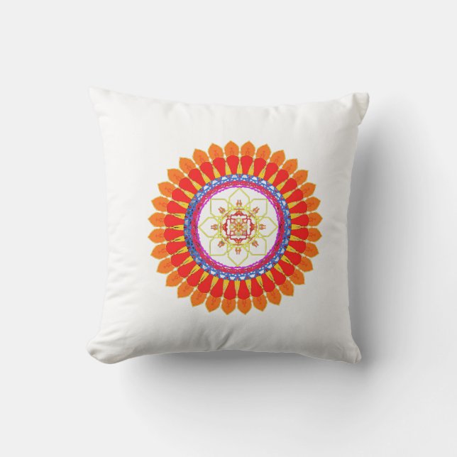 Rhythmisches Euphorie-Mandala  Kissen (Vorderseite)