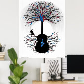 Rhythms of the Heart - ( surreal guitar art ) Poster (Heimbüro)