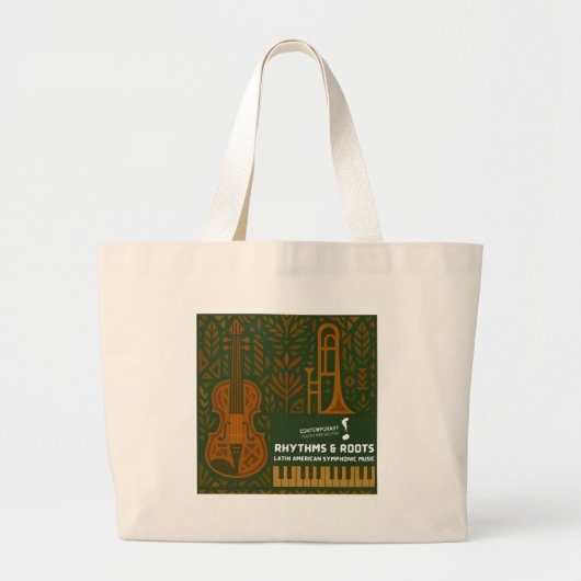 Rhythms & Roots Tote Bag Jumbo Stoffbeutel (Vorne)