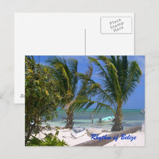 Rhythmus der Belize Beach Postcard Postkarte (Vorne/Hinten)