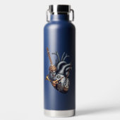 Rhythmus der Seele: Anatomisches Herz & Musikalisc Trinkflasche (Vorderseite)