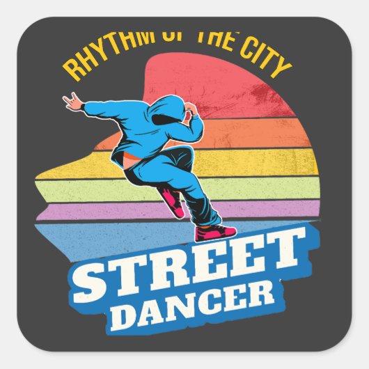 Rhythmus der Stadt: Street Dance Quadratischer Aufkleber (Vorderseite)