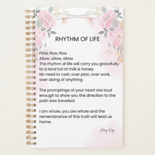 Rhythmus des Lebens - Hoffnung gefüllt Gedicht Planer (Vorderseite)
