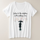 Rhythmus des Regens Frauen Große Größe T-Shirt (Design vorne)