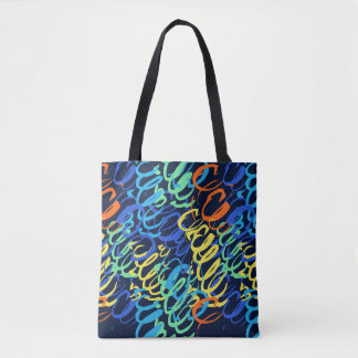 "Rhythmus & Farbe" Handgemalte Abstraktion Tasche