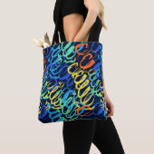 "Rhythmus & Farbe" Handgemalte Abstraktion Tasche (Von Nahem)
