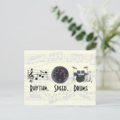 Rhythmus, Geschwindigkeit, Trommeln Postkarte (Stehend Vorderseite)