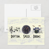Rhythmus, Geschwindigkeit, Trommeln Postkarte (Vorne/Hinten)