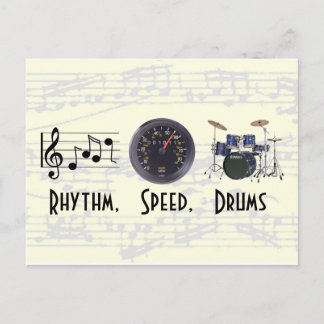 Rhythmus, Geschwindigkeit, Trommeln Postkarte