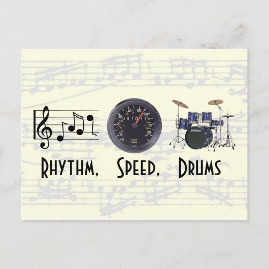 Rhythmus, Geschwindigkeit, Trommeln Postkarte (Vorderseite)