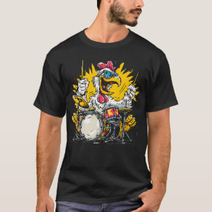 Rhythmus-Huhn Mit Trommeln Für Schlagzeuger T-Shirt