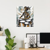 Rhythmus ihres Souls - Stammeskönigin des Trommel Poster (Heimbüro)