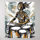 Rhythmus ihres Souls - Stammeskönigin des Trommel Poster (Vorne)